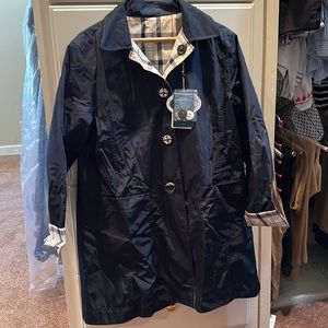 NWT Barbour Reversible Derby Navy Summer Rain Coat. US Size 10-12